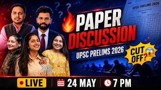 UPSC Prelims 2026 Discussion LIVE 🔴 Answer Key  Cut Off #UPSCPrelims2026 #UPSCPaperAnalysis #CSE2026