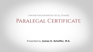 James Scheffer, M.S - Explains CALS Paralegal Certificate Program