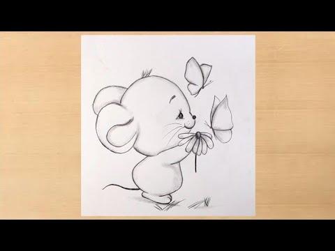 cute mouse animal baby drawing cartoon vector illustration Stock Vector  Image  Art  Alamy