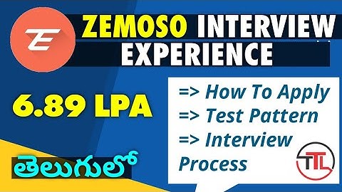 Zemoso technologies interview Experience |  Zemoso Test Pattern, Test link, Salary Full Details