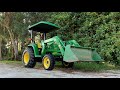 How to Remove a Tree Stump with a Tractor - John Deere 3025E, 3032E, 3038E