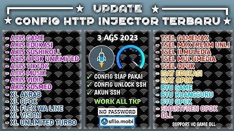 Update Config HTTP Injector Terbaru | Axis | Tsel |DLL 3 AGS