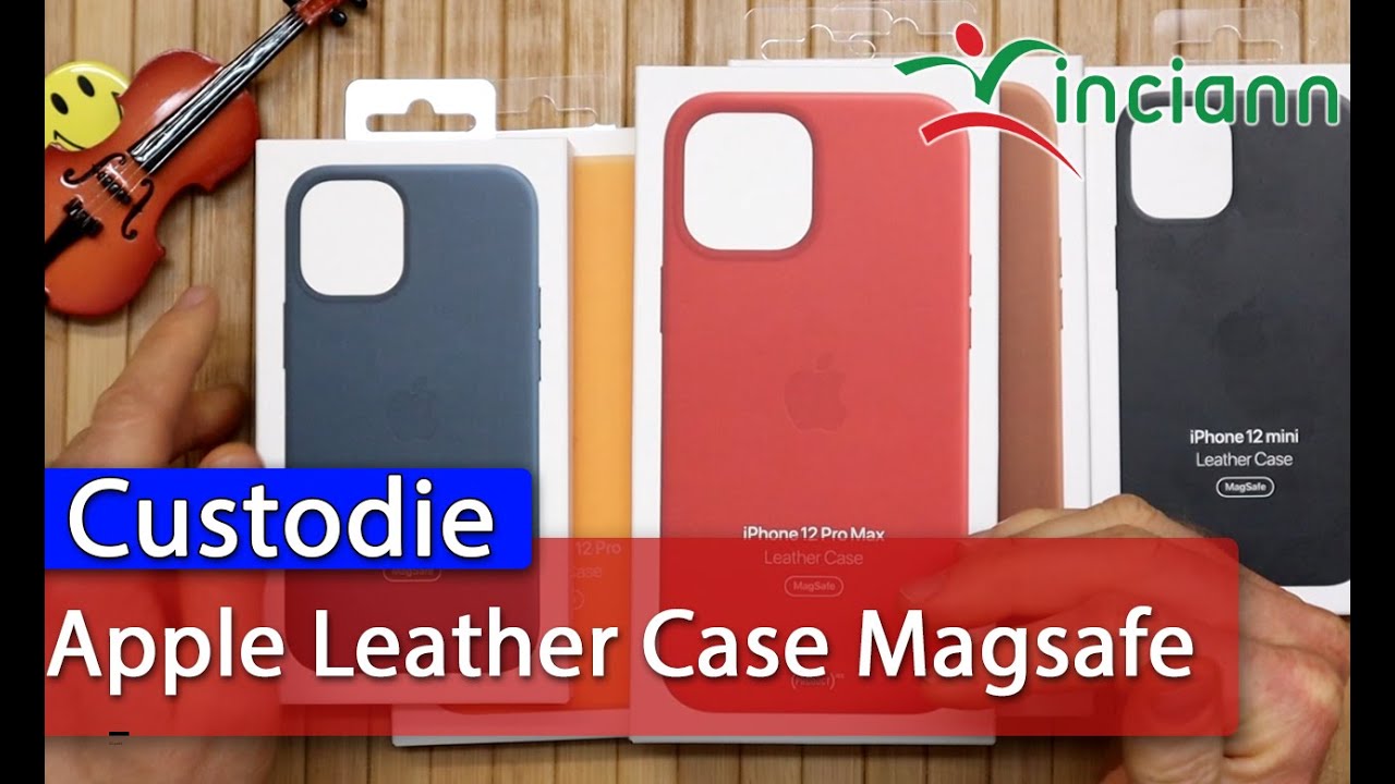 Custodie originali Apple Leather Case Magsafe per gli iPhone 12. Tutti i colori