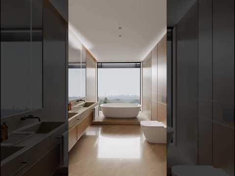 حمام مع حوض عائم المهندس احمد المبيض خشب رخام ديكور ديكورات تصميم تصميمداخلي
