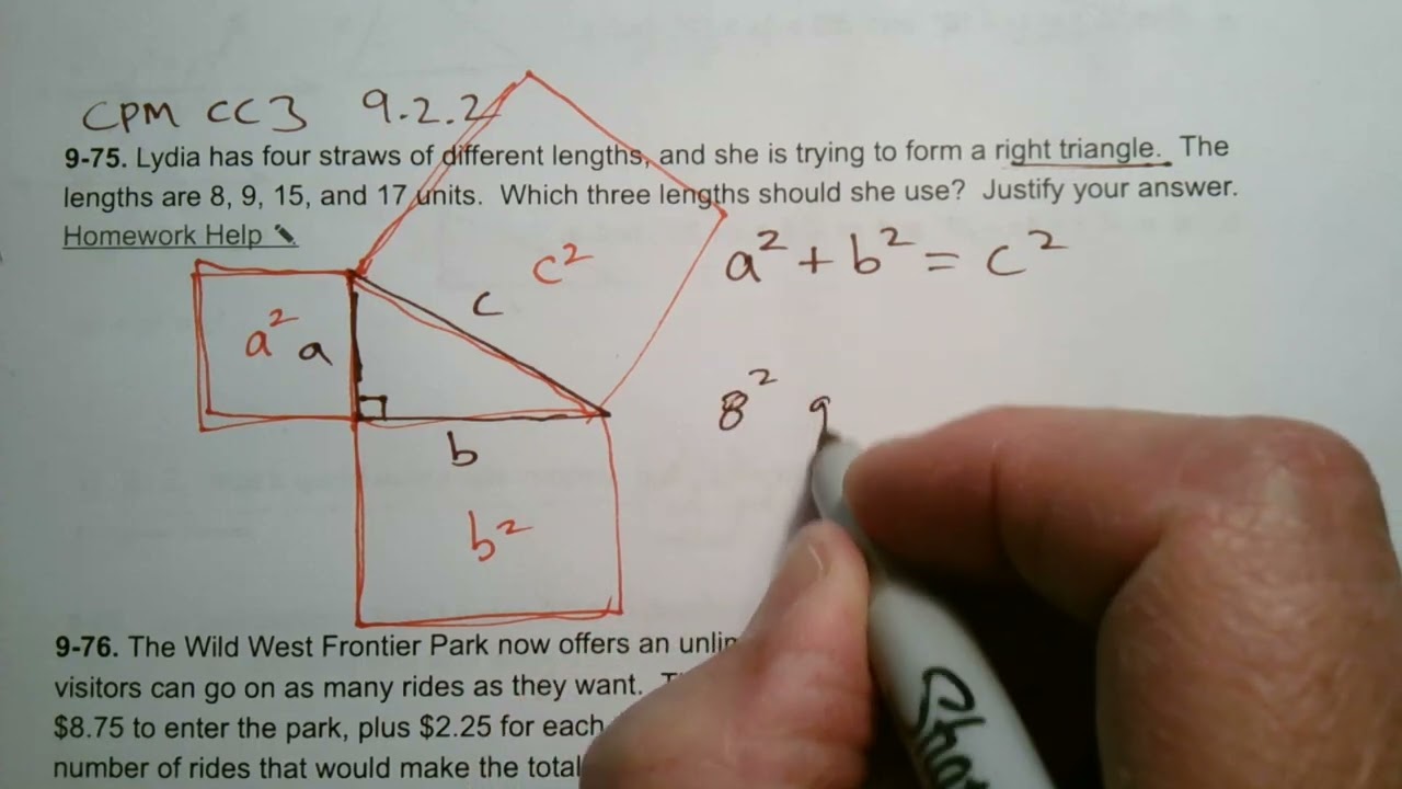 CPM CC3 Section 9.2.2 #9-75 (Right triangle) - YouTube