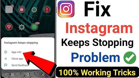 Fix instagram keeps stopping Problem | instagram autoback problem | fix instagram not working today