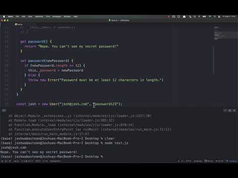 CS-290: JavaScript Class Getters and Setters