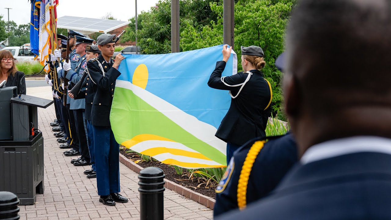Howard County Executive Calvin Ball Raises New County Flag in Historic Ceremony 7-7-2025