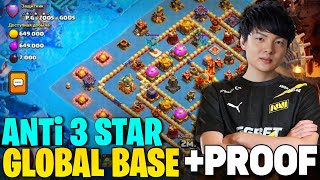 GLOBAL TOP PLAYER STARS DEFENSE BASE WITH PROOF TH16 BASE ANTI 3 STAR BASE WITH REPLAY PROOF