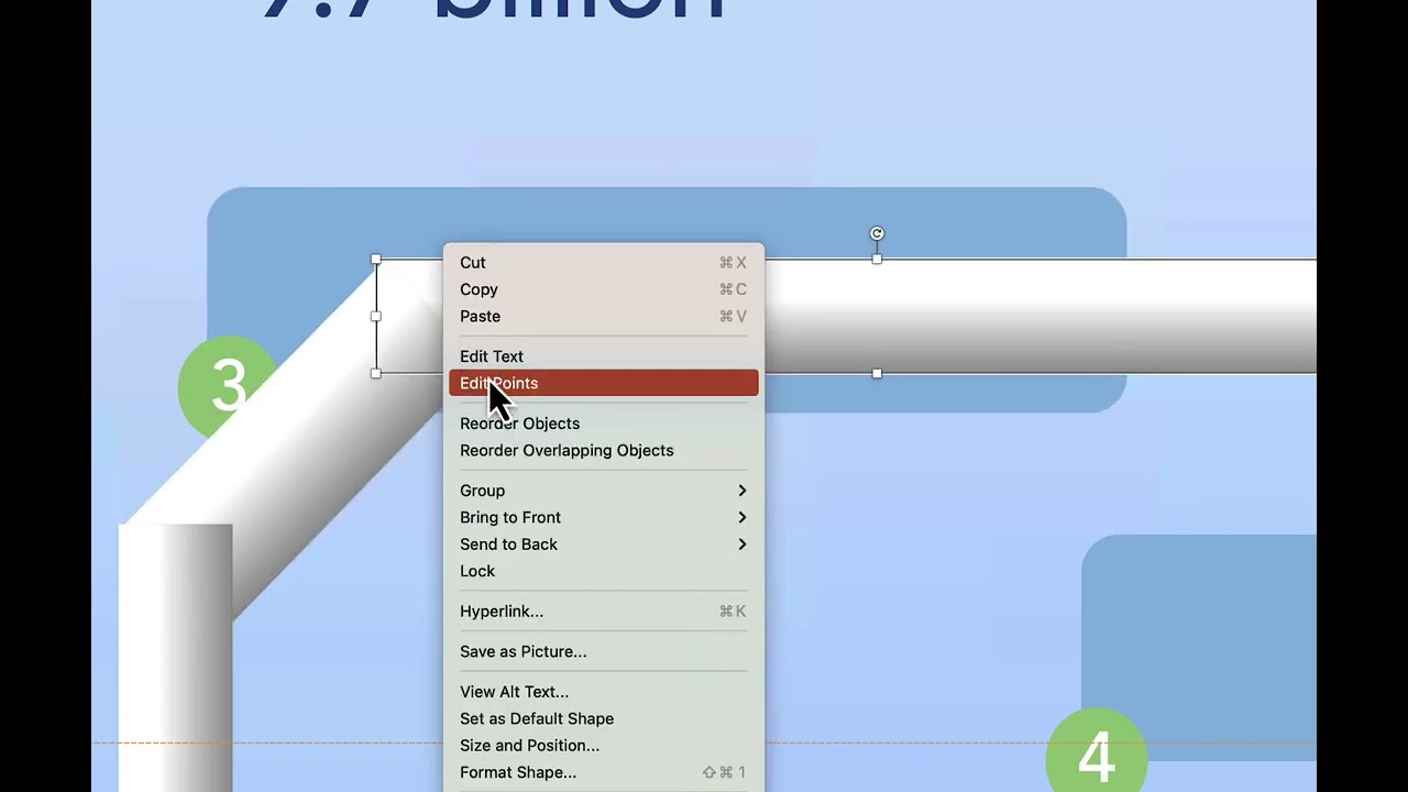 Using PowerPoint's Edit Points to Smooth Connections on "The Pipe"