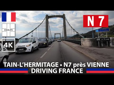 Driving in FRANCE 🚙 🇫🇷 Tain l'Hermitage [N7] Route Soleil - Aire la Grande Borne 4K
