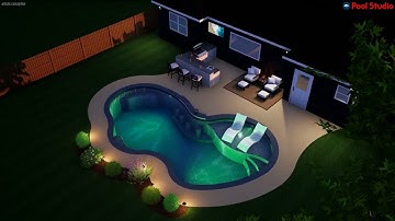 Freeform Pool With Swim Up Bar And Tanning Ledge