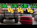 Ford F-150/F-250: 5.0L COYOTE Vs 5.4L TRITON Vs 5.8L WINDSOR Vs 7.5L GASSER!