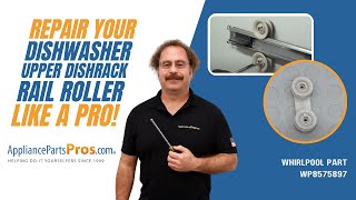 How To Replace: Whirlpool/KitchenAid/Maytag Dishwasher Upper Dishrack Rail Roller WP8575897