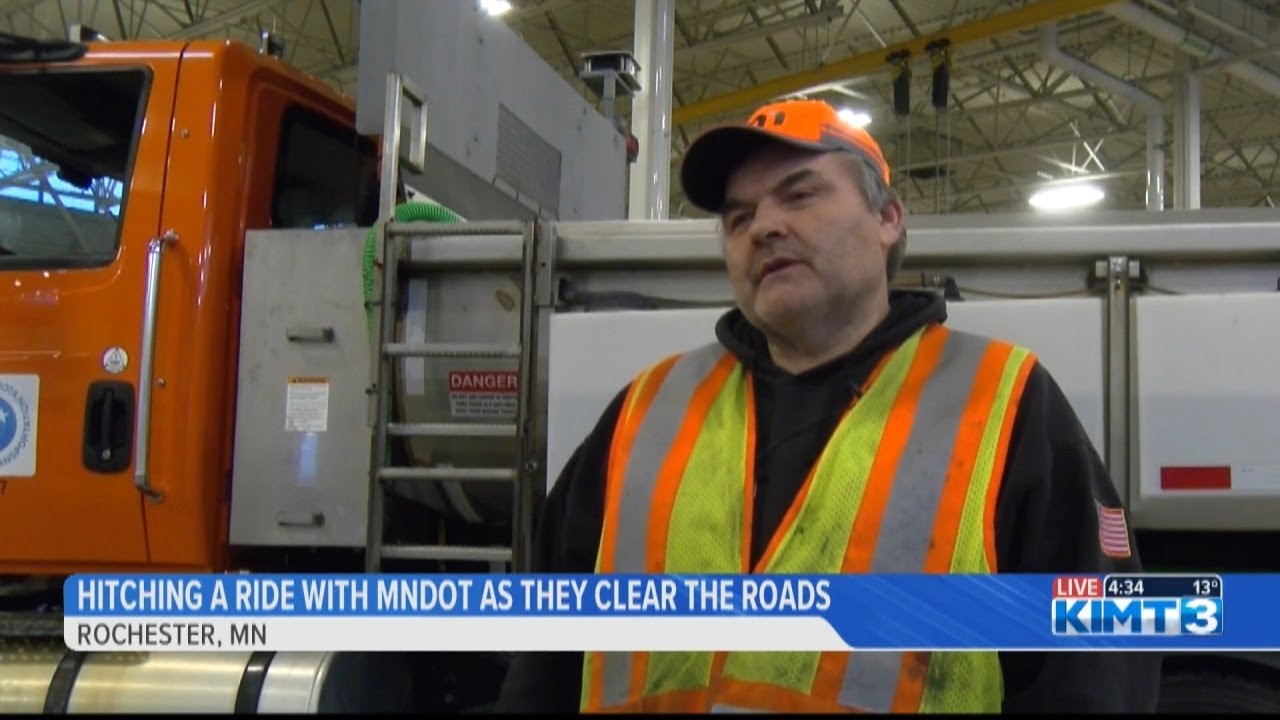 KIMT News 3 hitches a ride with a MnDOT plow driver - YouTube