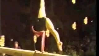 Balance Beam Handstand with Horizontal Leg Hold Gymnastics Video