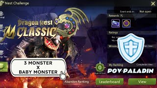 MANTICORE 3RD CHALLENGE MODE | 3 MONSTER x BABY MONSTER | POV PALADIN | DRAGON NEST M: CLASSIC