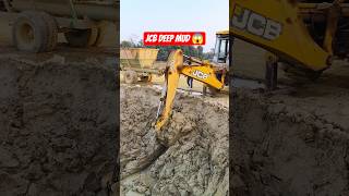 JCB Excavator Deep Mud Digging &amp; Tractor Trolley Loading | Satisfying Heavy Clay Work 🔥 #shorts
