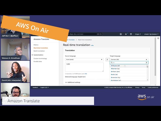 AWS On Air ft. Amazon Translate | AWS Events