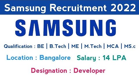 Samsung Recruitment 2022 Batch | Eligibility Criteria | Smart Learning