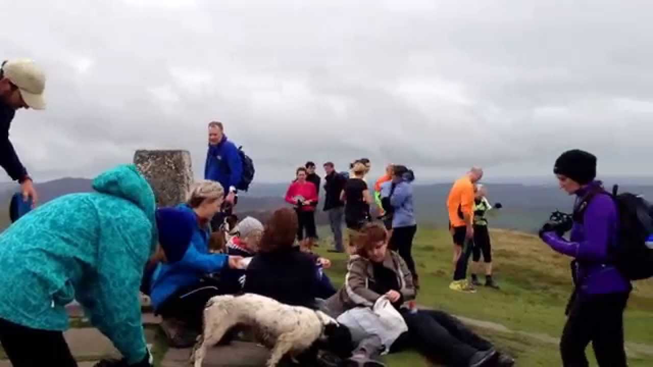 stroke symptoms in women NHS Eastern Cheshire CCG charity walk for East Cheshire Hospice. At the top of Shuttlingsloe