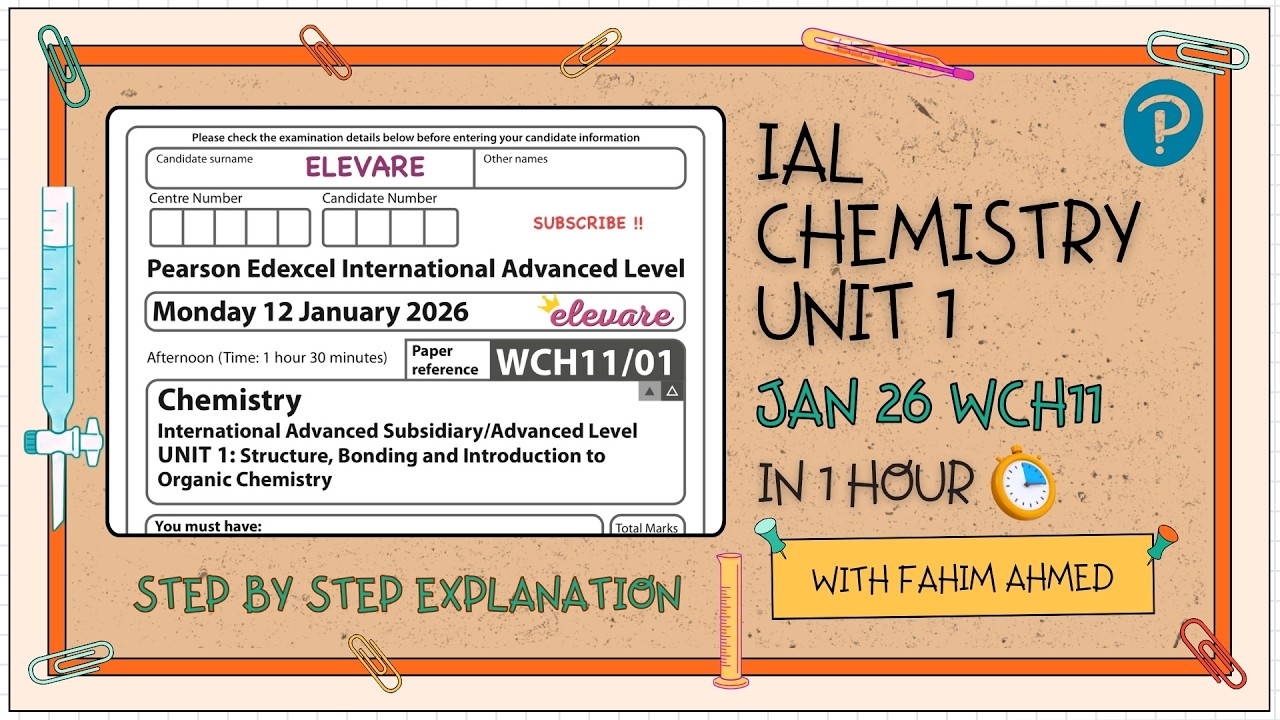 Edexcel IAL AS Chemistry Unit 1 January 2026 (WCH11) | Full Paper ...