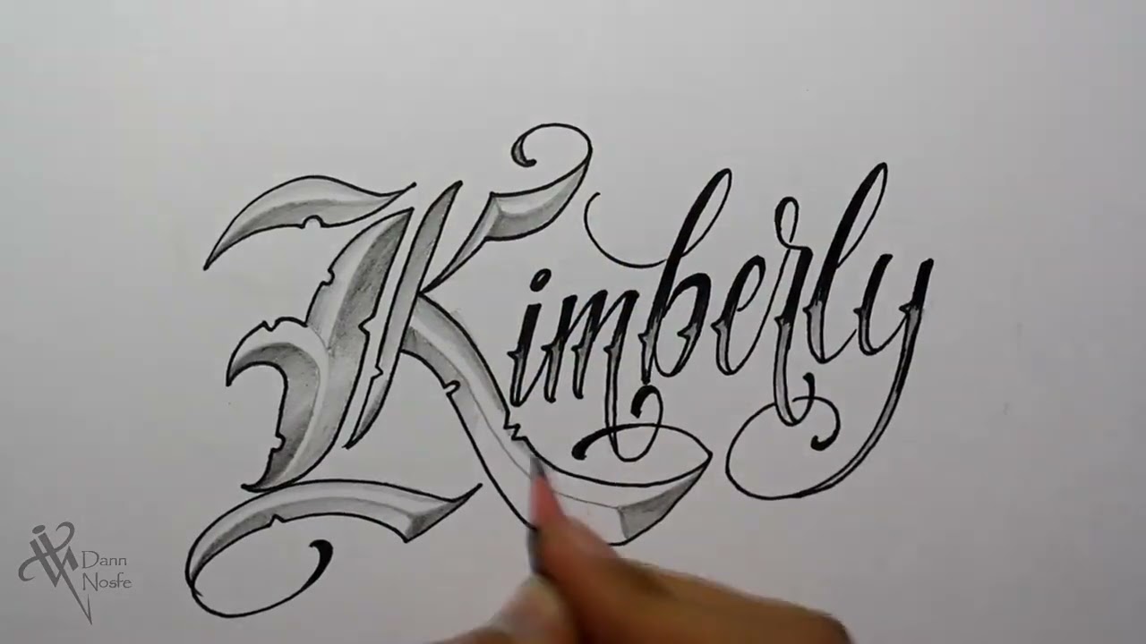 Dibujando lettering KIMBERLY LOAIZA 💖 LETTERING  Fancy Chicano lettering Nosfe Ink Tattoo tatuajes