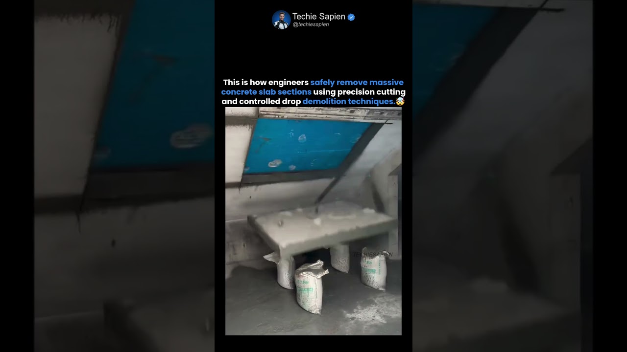 Controlled Concrete Slab Drop After Precision Cutting 🏗️