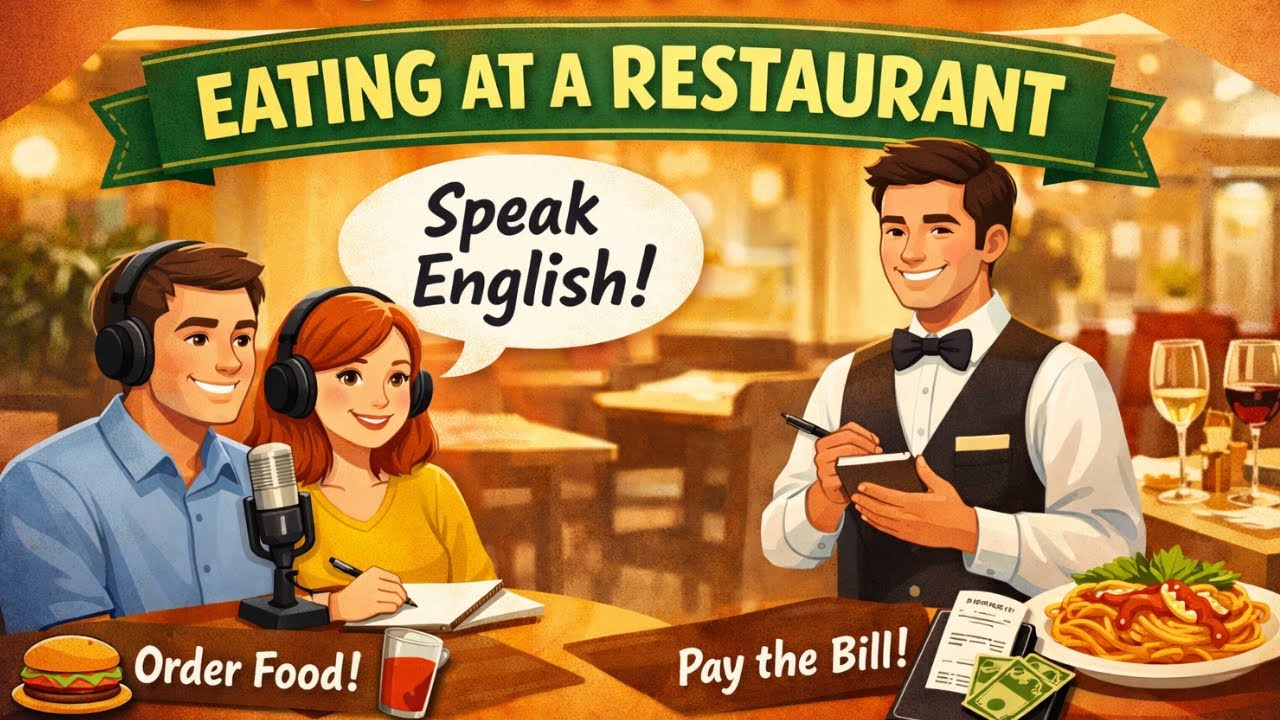 Eating at a restaurant | English learning podcast Conversation| English Paper. 