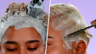 Finger Wave Tutorial On Bleached Hair - EXTREME HAIR TRANSFORMATION