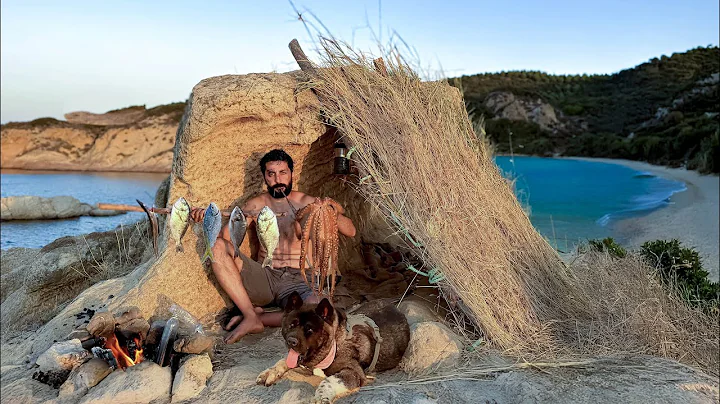 3 DAYS solo survival on Island (NO FOOD, NO WATER, NO SHELTER) Catch and Cook, OCTOPUS - Bushcraft