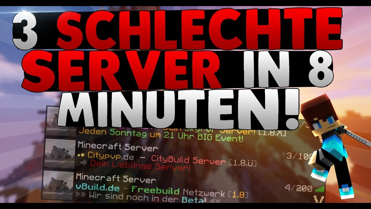 3 Schlechte Server In 8 Minuten Minecraft Server Vorstellung Gamestreamz Youtube