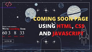 Coming soon page using HTML, CSS and JavaScript. #html #css #cssanimation