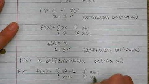 Differentiability of Piecewise Functions