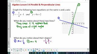 Algebra Lesson 5 6 Parallel & Perpendicular Lines