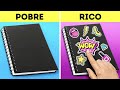 ¡SOBREVIVIENDO a la ESCUELA! | TRUCOS ESCOLARES para RICOS vs POBRES por 123GO! SCHOOL