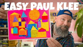 The easiest Paul Klee art lesson!  Stunning Results with wax resist and simple shapes