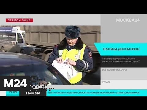 Водителей предложили лишать прав за три грубых нарушения ПДД за год - Москва 24