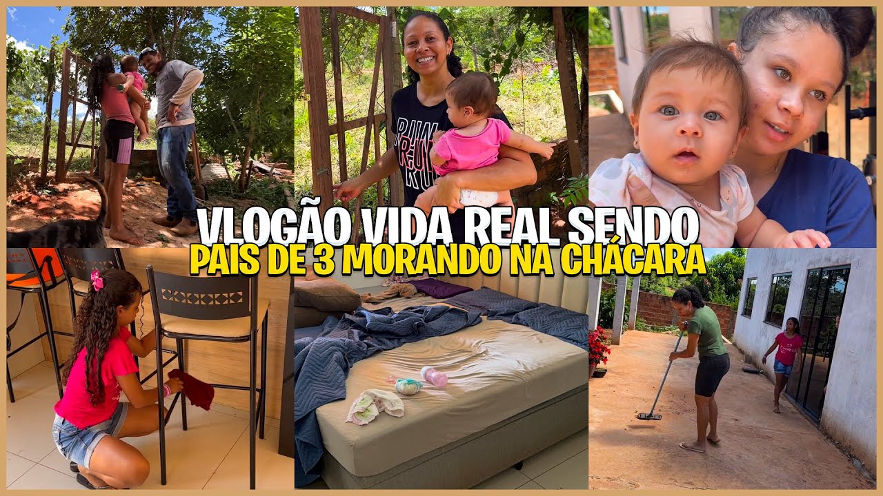 NOSSA VIDA REAL SENDO PAIS de 3 MORANDO NA NOSSA ROCINHA QUERIDA‼️CUIDANDO do NOSSO LAR