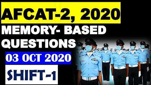 AFCAT-2, 2020 ANSWER KEY- MEMORY BASED QUESTIONS