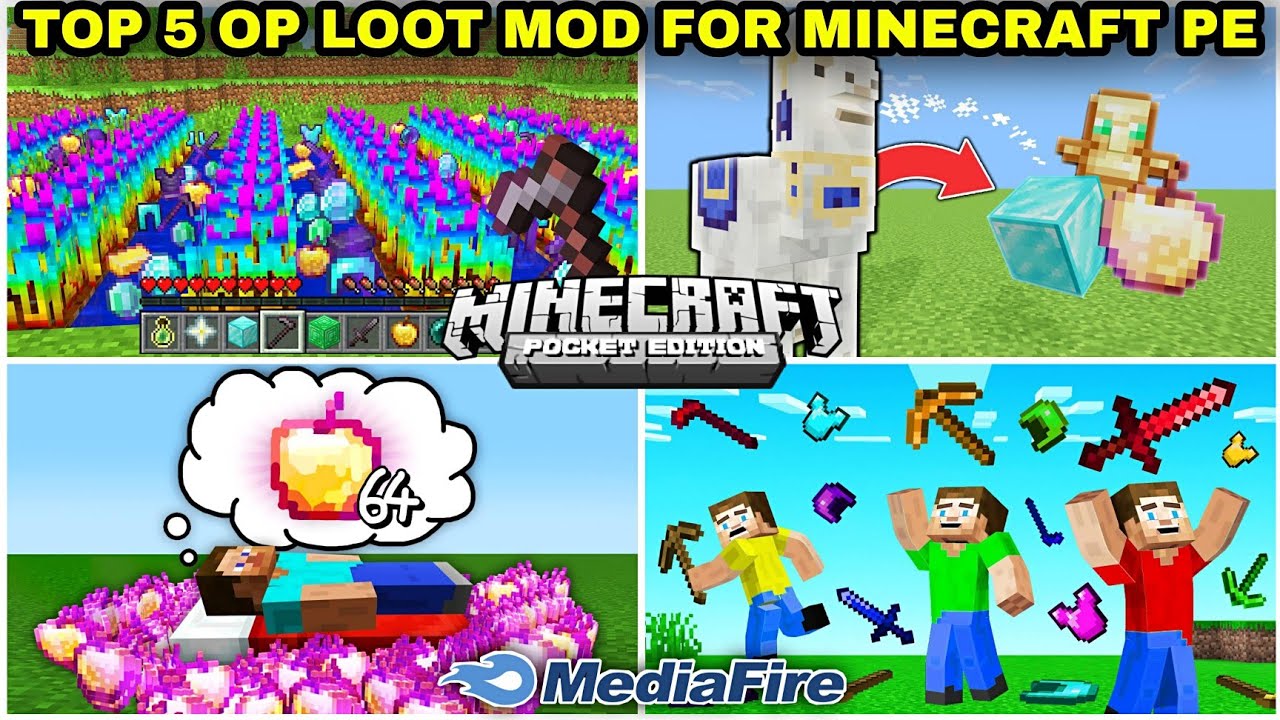 Top 5 Op Loot Mod For Minecraft Pocket Edition | TOP 5 BEST MODS FOR ...