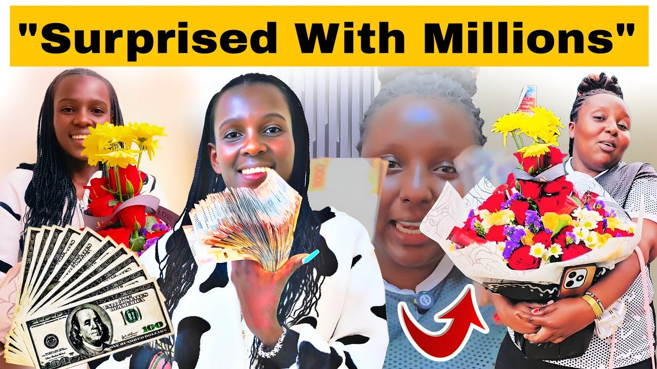 SEE WHO JUST SURPRISED  ME WITH LOTS OF MONEY AND BONQUETTE OF FLOWERS😍🤩.