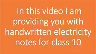 Electricity handwritten notes || Science || class 10 | CBSE | ALL ABOUT PCM