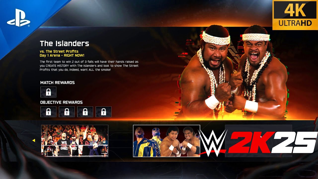 WWE 2K25 Showcase Match – The Islanders vs The Street Profits | PS5 4K