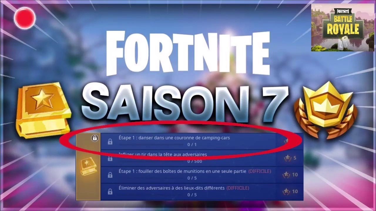 Fortnite Defi Saison 7 Danser Devant Une Couronne De Camping Cars - fortnite defi saison 7 danser devant une couronne de camping cars une tortue en metal un sou marin