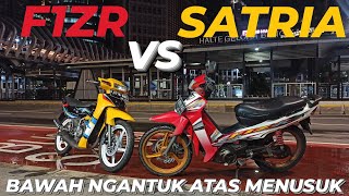 F1ZR VS SATRIA 2 TAK | BAWAH NGANTUK TOP SPEED MENUSUK