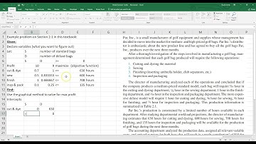 Use linear programming to maximize profit, both graphically and using Solver on Excel