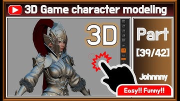 [ Johnnny ] |39/42| 3D Game Character Modeling tutorial | zbrush & 3dmax | Seven Knights EVAN female