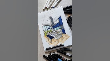 kitchen rendering 🍳🥣 #art #artist #drawing #sketch #interiordesign #design #marker #architecture