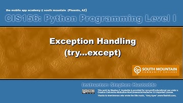 Python 07F - Exception Handling